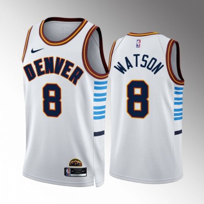 Denver Nuggets #8 Peyton Watson White NBA 2022-23 Men's City Edition Jersey Men's